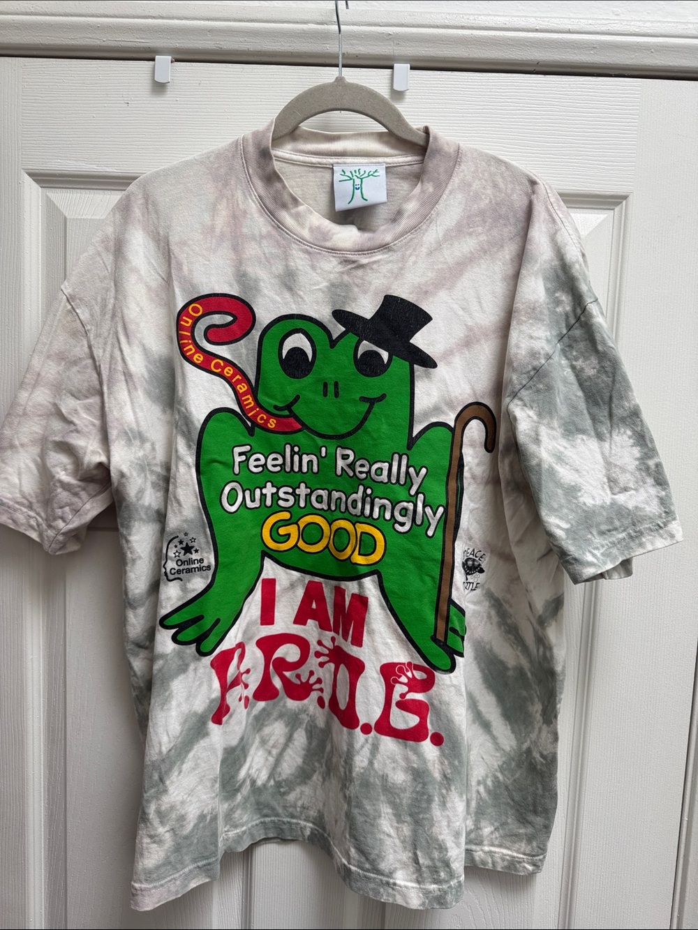 Online Ceramics ' Really Outstandingly Good Green Frog Graphic Tee